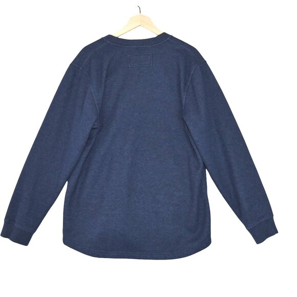 L.L. Bean Henley LG Navy Sherpa Fleece Outdoors Layering Cozy - Picture 2 of 7